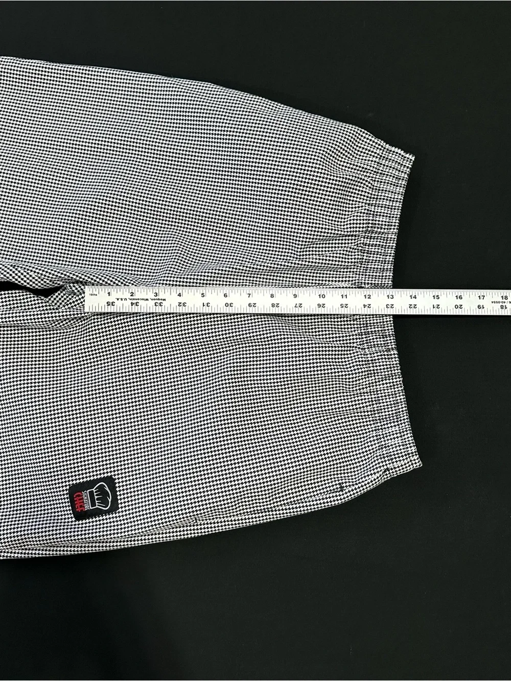Winco Signature Chef Houndstooth Chef Pants Medium Elastic Waist Workwear